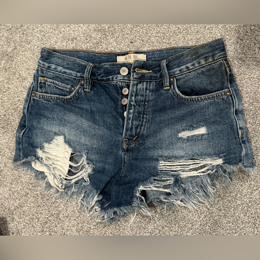 Free People distressed denim shorts